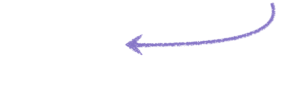 Arrow pointing to links in the footer